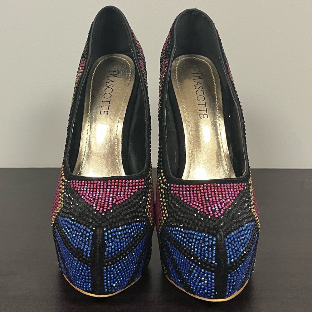 Colorful Rhinestones Platform Heels size 6.5W